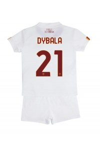 AS Roma Paulo Dybala #21 Babyklær Borte Fotballdrakt til barn 2022-23 Korte ermer (+ Korte bukser)